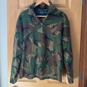 Men’s quarter zip Camo 100% cotton